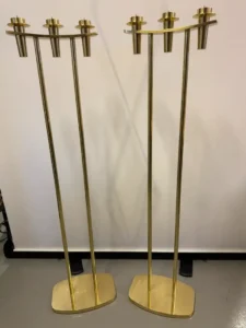 håndlavede messing gulvlysestager