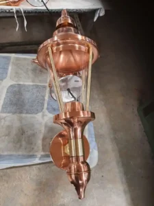 massive kobber udendørs lamper nyrenoveret